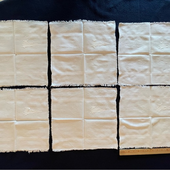 New Guatemalan woven tapestry tablecloth and 6 napkins Off-white. - Picture 4 of 4